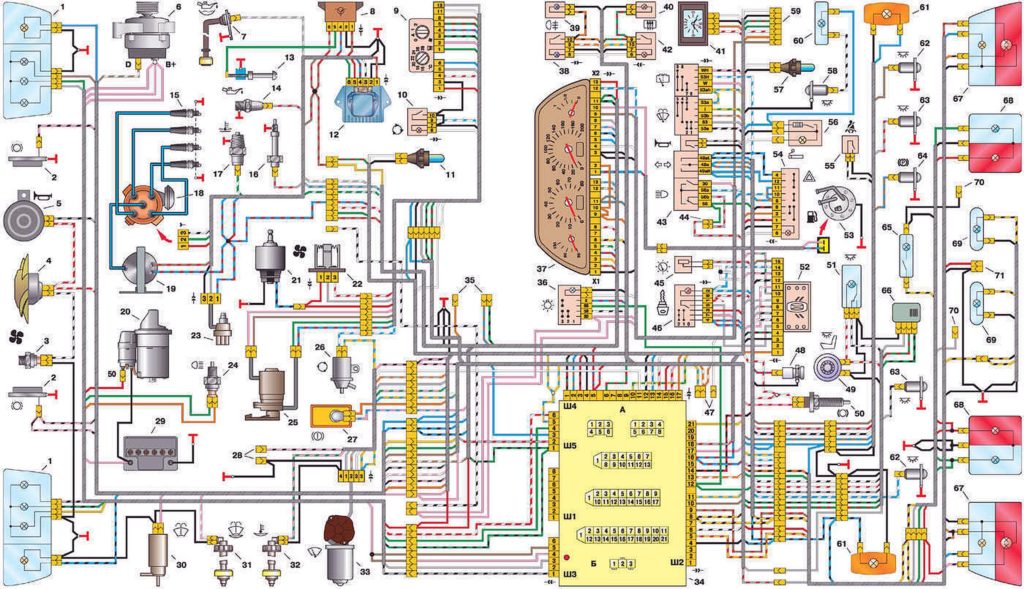 Схема электропроводки ваз приора