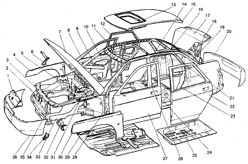 Конструкция кузова автомобиля 2110 лада